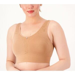 Breezies Women's Bra Sz XL Active Comfort Seamless Wirefree Brown A455365